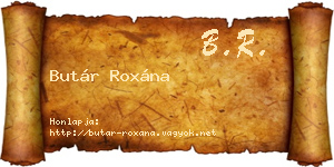 Butár Roxána névjegykártya